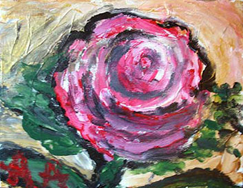 Anne Abbott's painting of vibrant rose