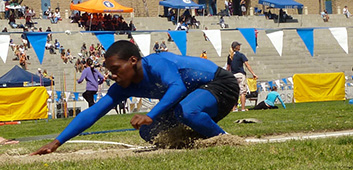 Ahkeel lands the long jump