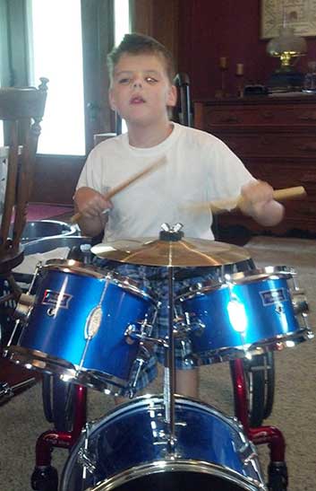Ian playing the drums