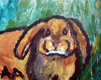 Anne Abbott's portrait of Royal the bunny
