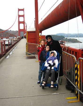 Aimee with her grandmother and siblings