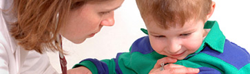 doctor listening to toddler's breathing