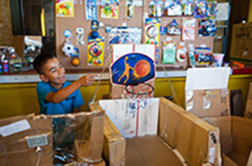 children enjoying the arcades